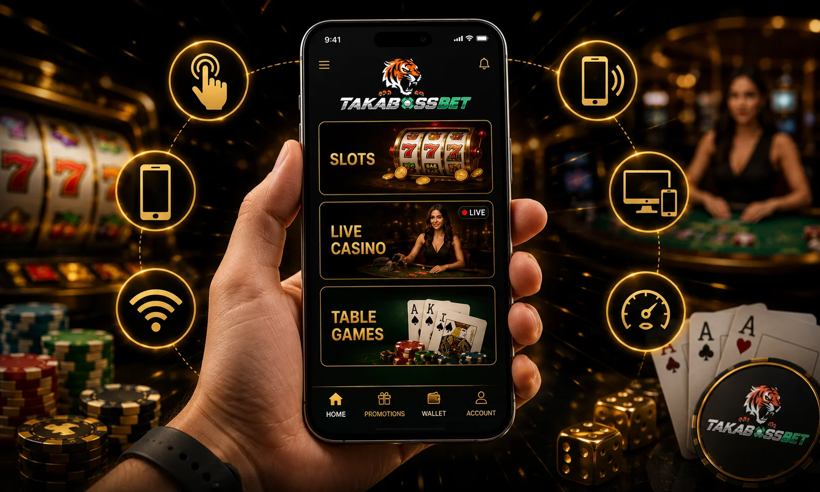 Mobile casino games experience on smartphone