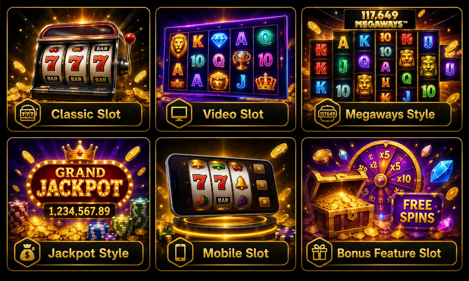 Online slot game categories