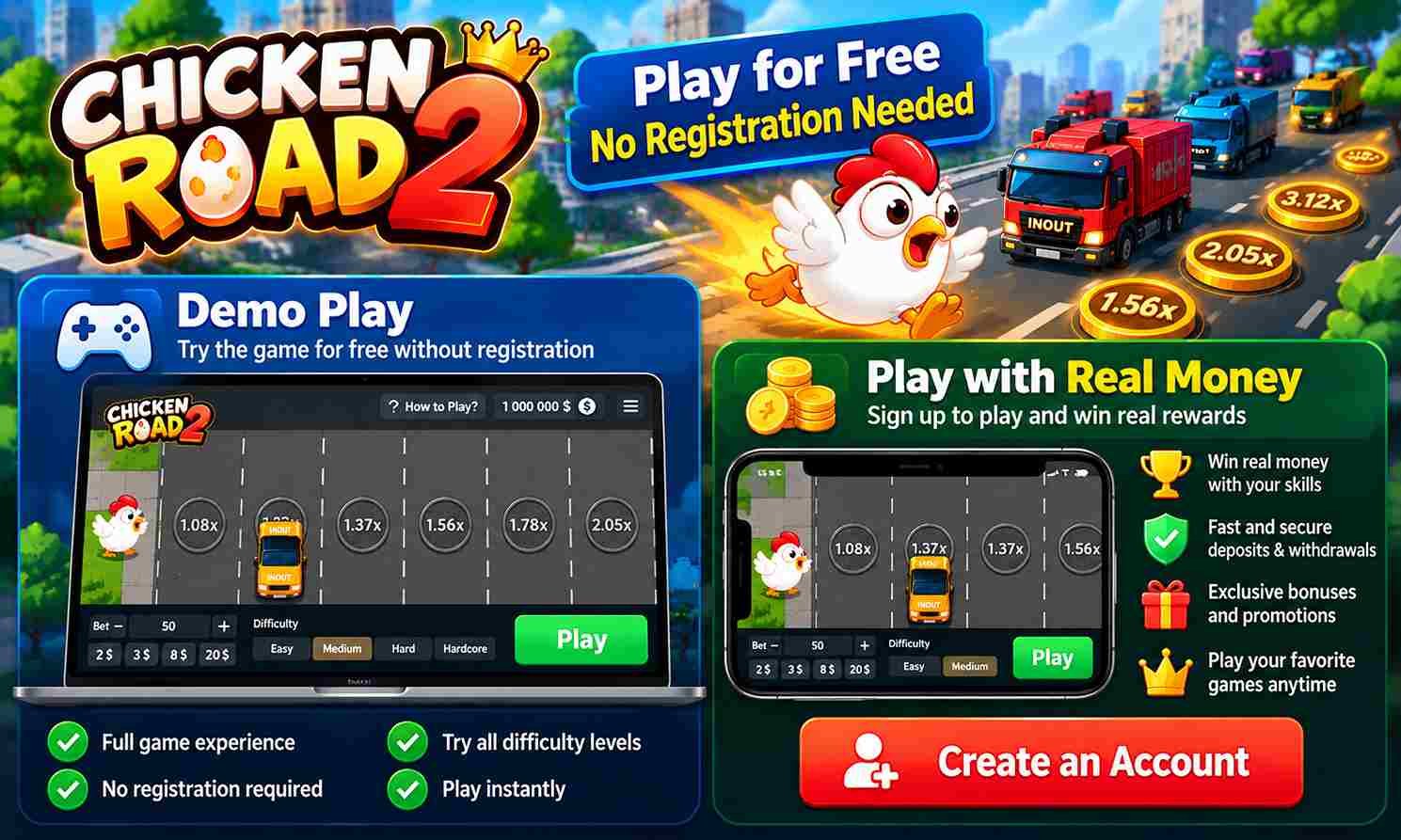 Chicken Road 2 ফ্রি ডেমো ও রিয়েল মানি মোডের পার্থক্য