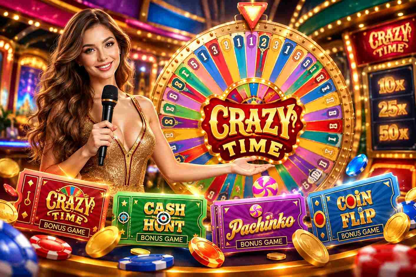 Crazy Time Casino Game live game show wheel and bonus rounds